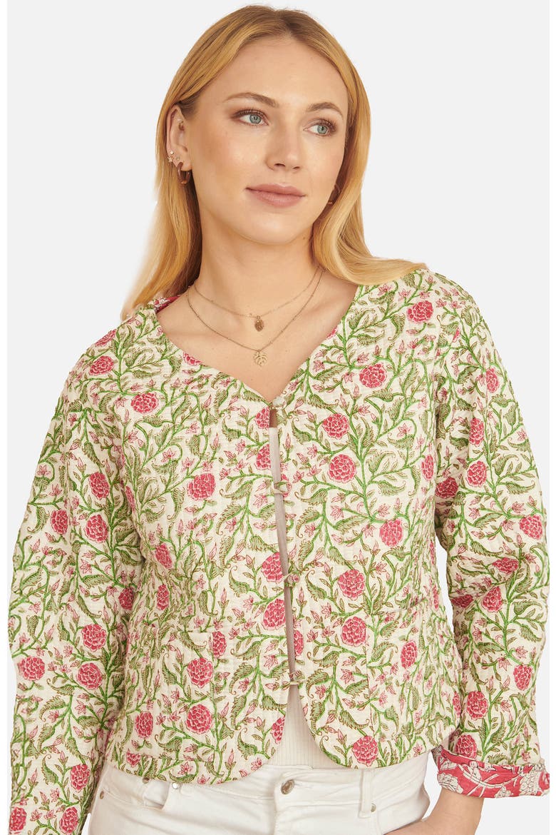 Reversible Floral Quilted Jacket, Main, color, White/Pink