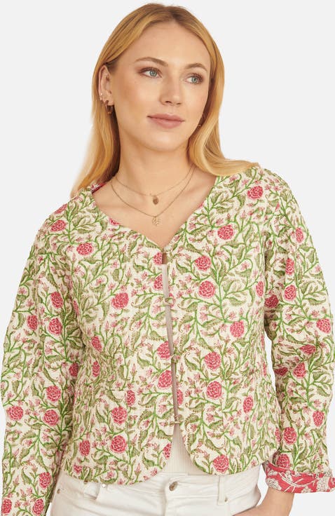 Floral Reversible Cotton Quilted Jacket