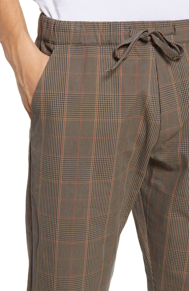 Wax London Kurt Relaxed Fit Plaid Crop Drawstring Pants, Alternate, color,