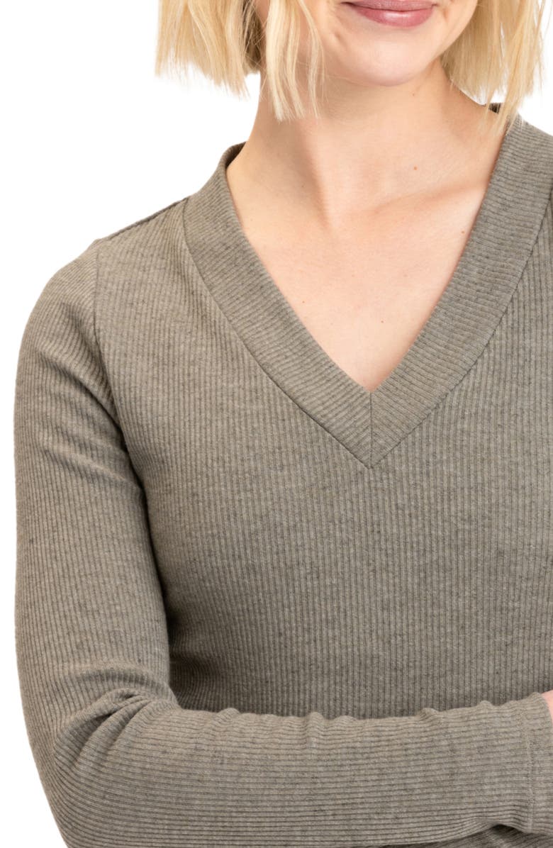 Threads 4 Thought Kelby Long Sleeve Rib Knit T-Shirt, Alternate, color, Artichoke