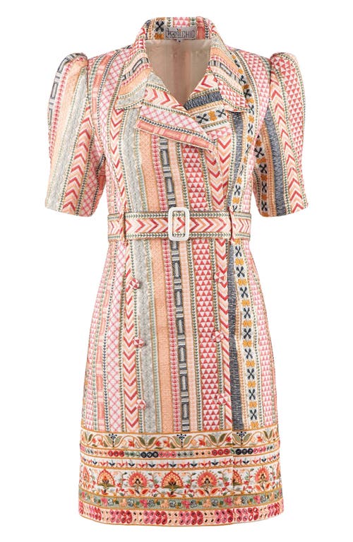 Shop Holichic Rohini Embroidered Belted Mini Shirtdress In White