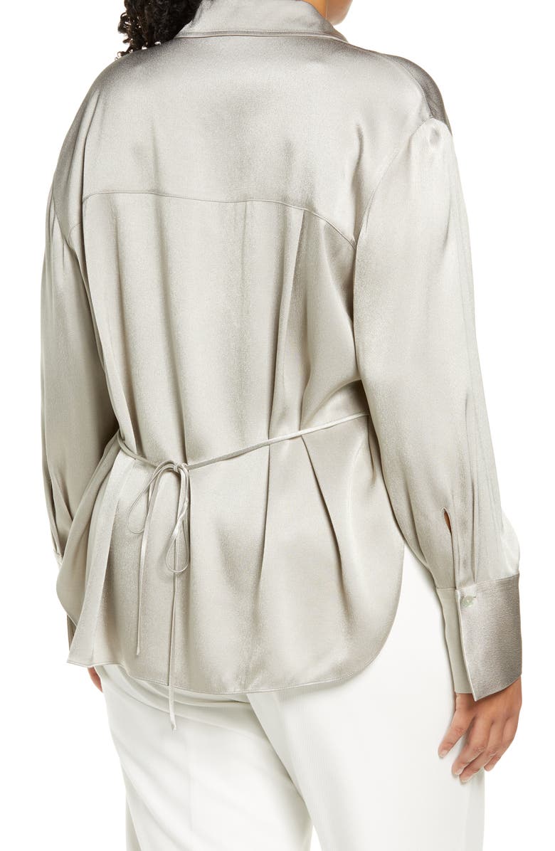 Vince Relaxed Long Sleeve Satin Button-Up Shirt, Alternate, color, 
