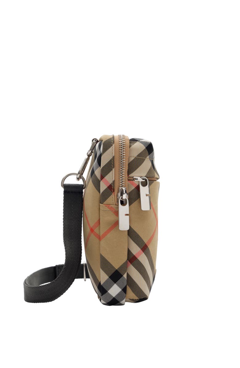 Burberry Check Phone Bag, Alternate, color, Sand Beige