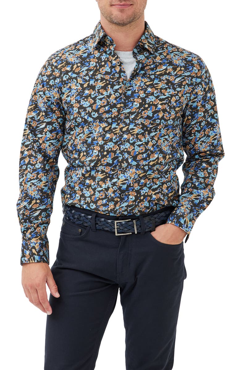 Rodd & Gunn Torrance Street Sports Fit Floral Button-Up Shirt, Main, color,