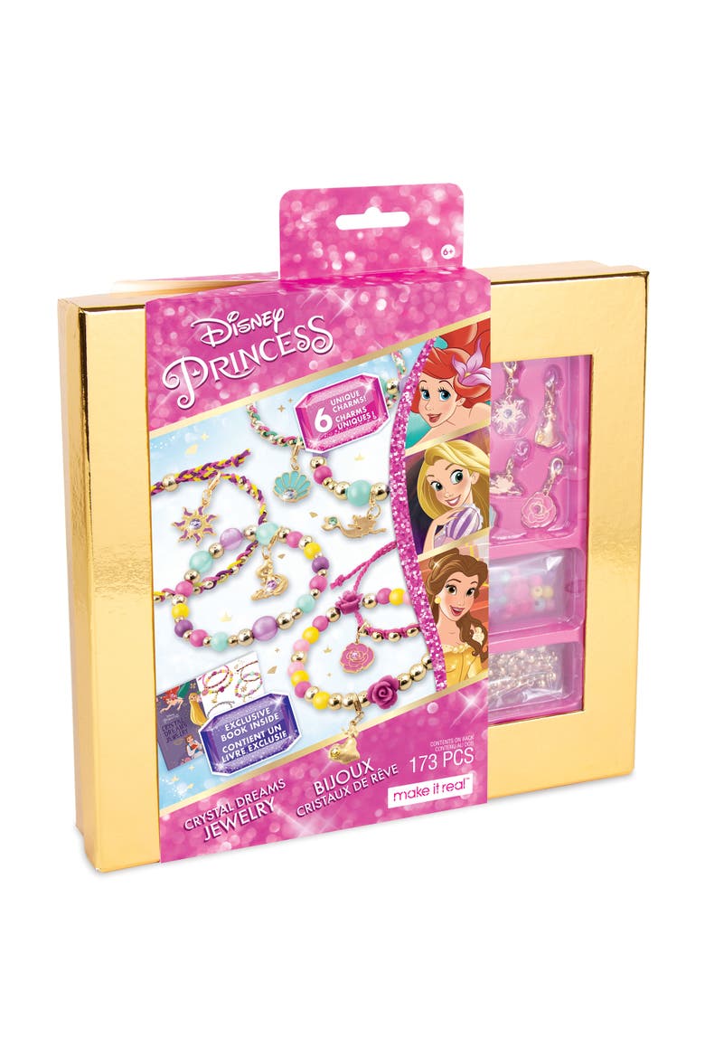 Make It Real Disney Princess Crystal Dreams 173 Piece Jewelry Kit, Ages 8+, Main, color, Multicolored