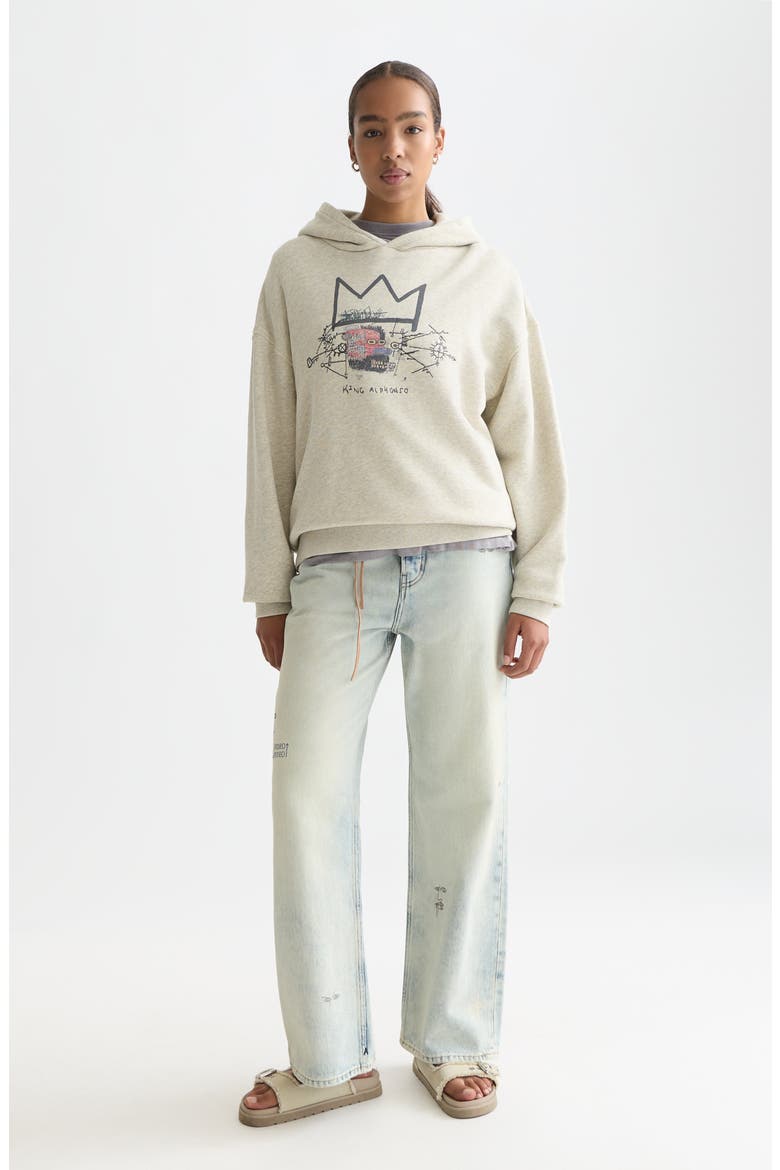 x Basquiat Embroidered Cotton Graphic Hoodie, Alternate, color, OATMEAL MELANGE