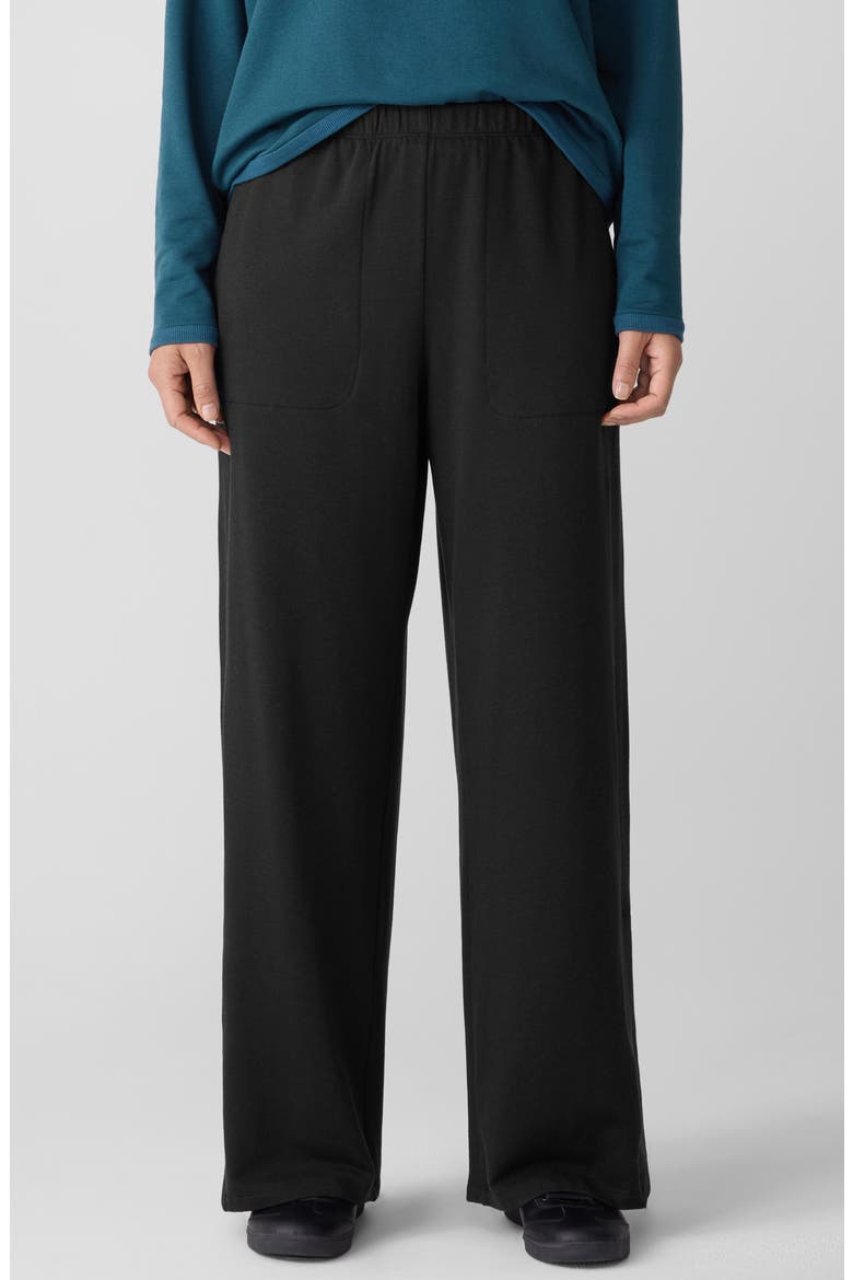 Slit Hem Straight Leg Pants, Main, color, BLACK