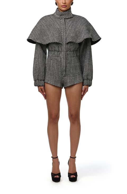 Herringbone Cape Romper