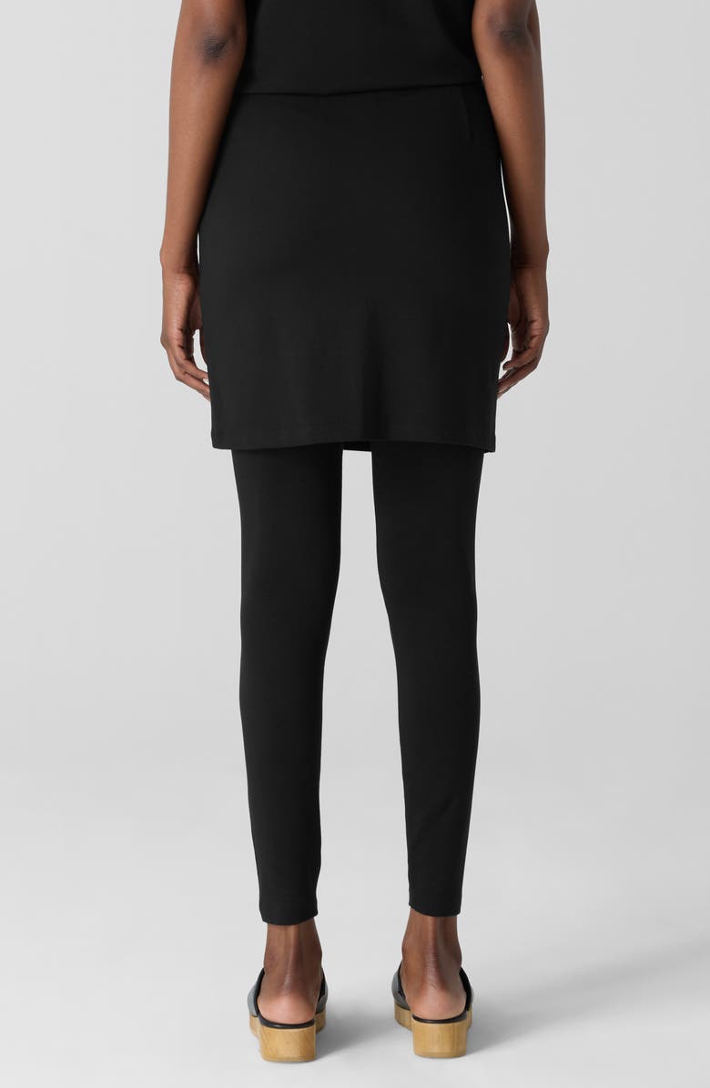 Eileen Fisher Skirted Ankle Leggings, Alternate, color, Black