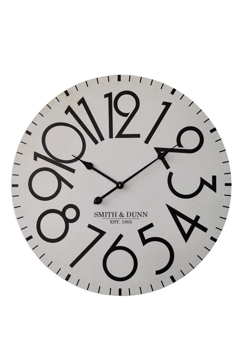 Large Number Wall Clock, Main, color, White