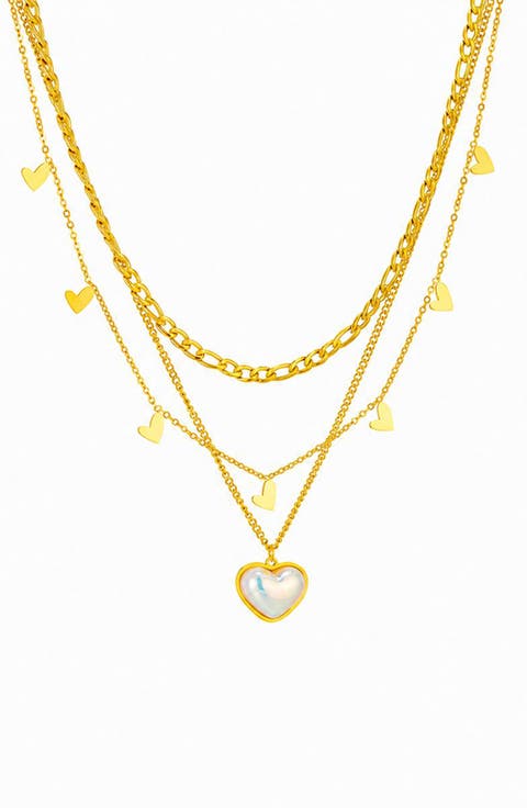 Layered Heart Charm Necklace