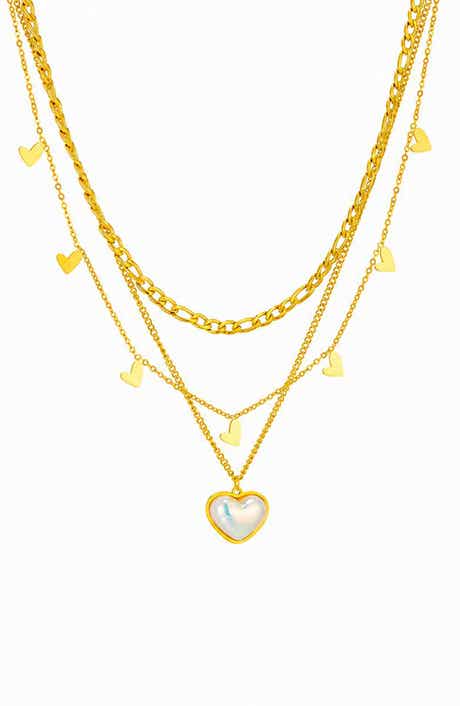 Layered Heart Charm Necklace