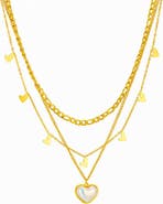 REBL Layered Heart Charm Necklace