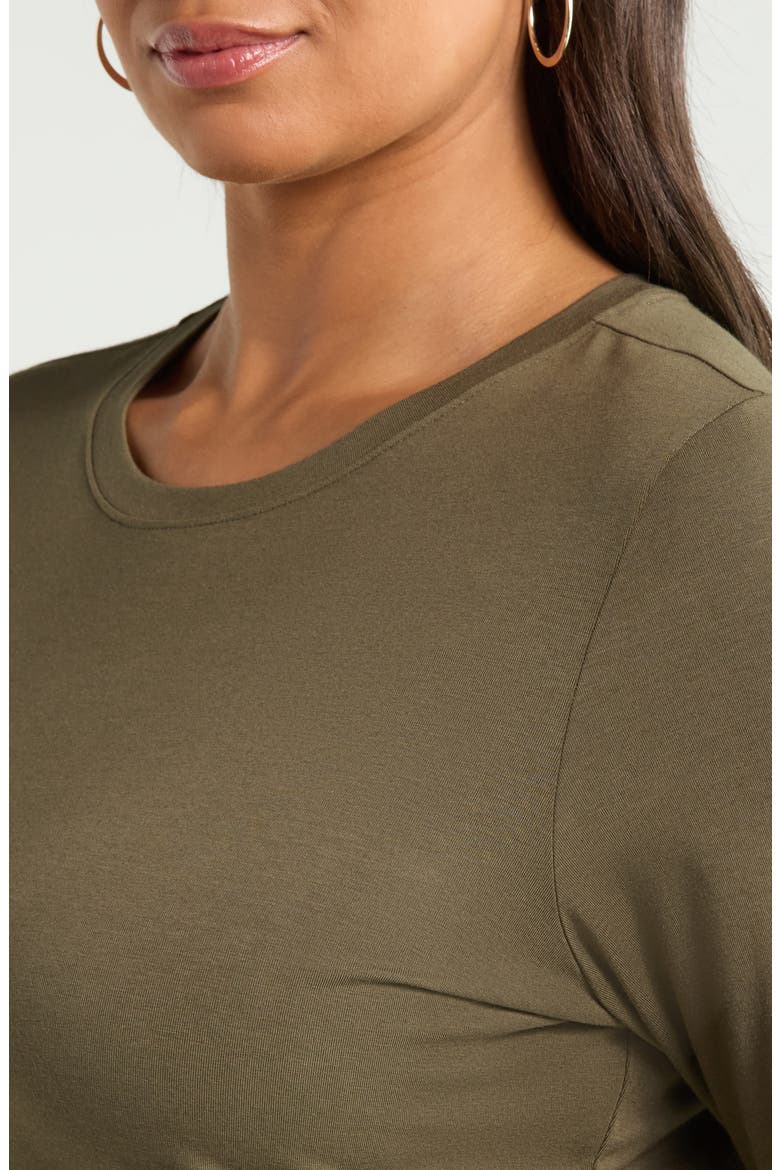 Pima Cotton & Tencel Modal Long Sleeve T-Shirt, Alternate, color, OLIVE SARMA