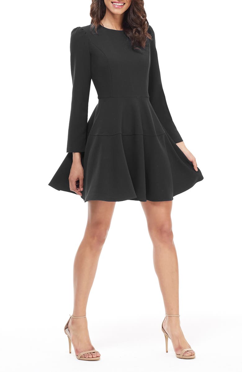 Gal Meets Glam Collection Celeste Long Sleeve Fit & Flare Dress, Alternate, color,