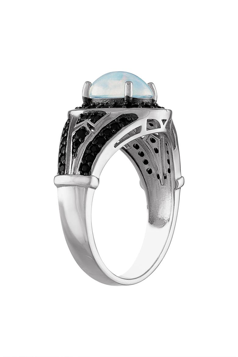 Sterling Silver Opal & Black Spinel Stone Ring, Alternate, color, WHITE