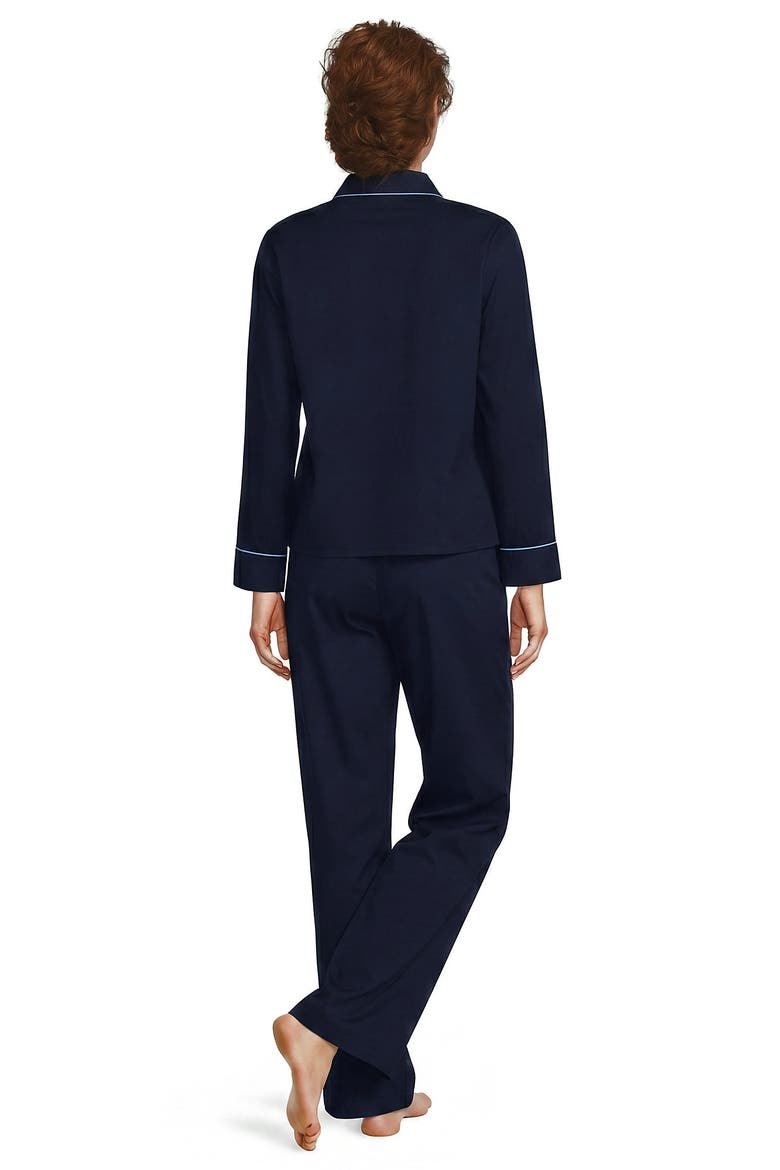 Cotton Poplin 2 Piece Pajama Set - Long Sleeve Top and Pants, Alternate, color, Radiant Navy