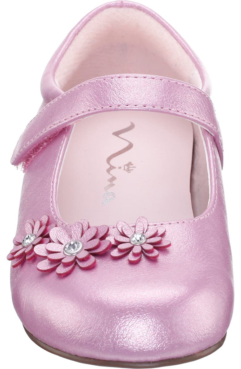Nina Kids' Daisy Mary Jane Flat, Alternate, color, Light Pink Shimmer