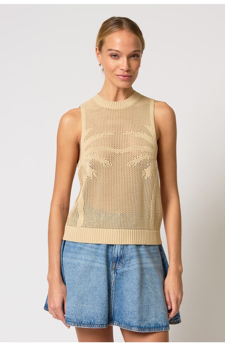 Central Park West Eden Palm Tree Mesh Shell, Main, color, Sand
