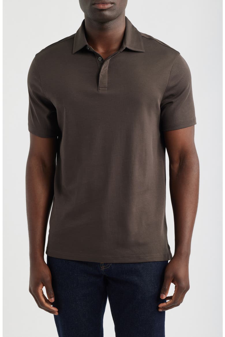 Georgia Solid Pima Cotton Polo, Main, color, ESPRESSO