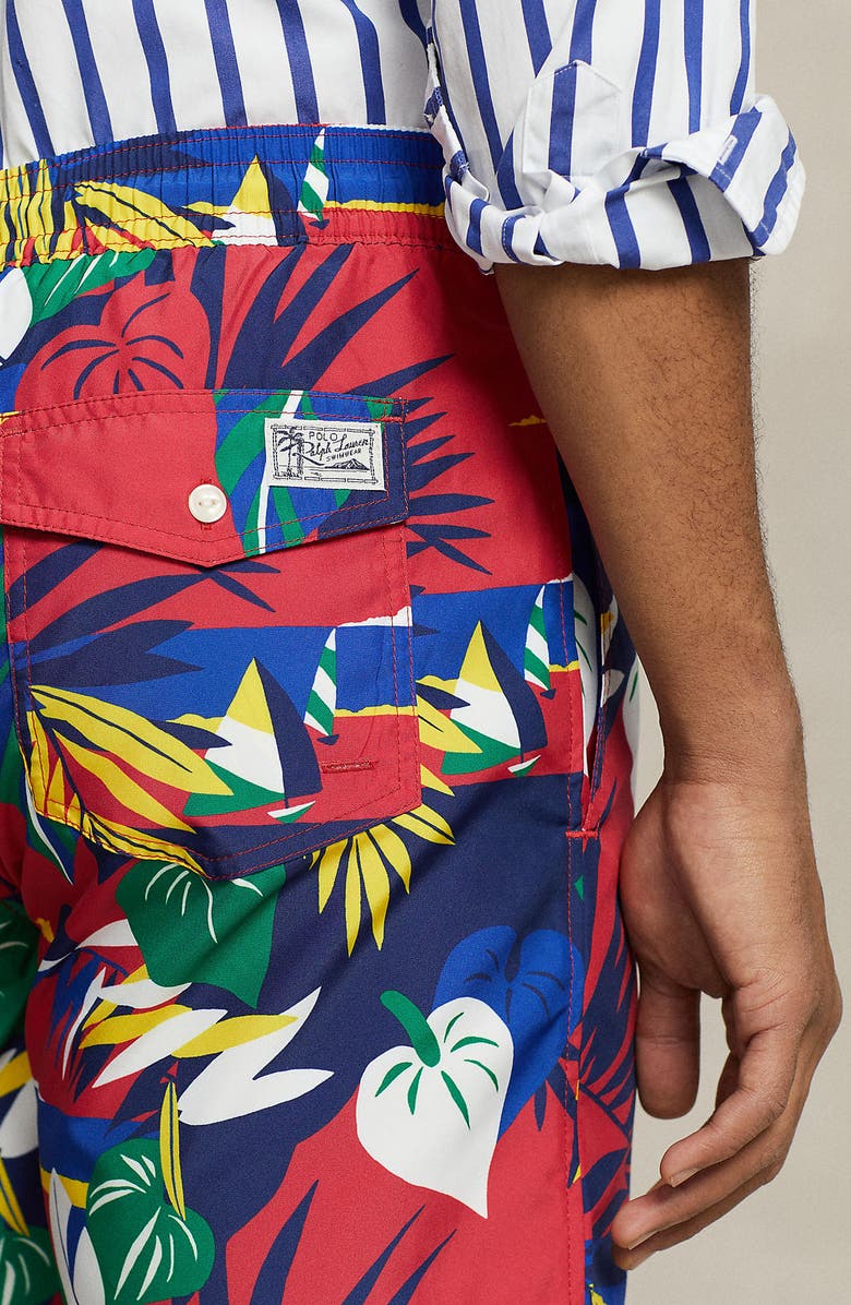 Polo Ralph Lauren Traveler Swim Trunks, Alternate, color, Deco Tropical Seascape