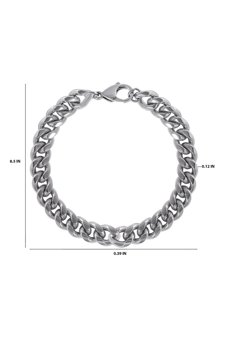 Silver-Tone Curb Chain Bracelet, Alternate, color, Silver