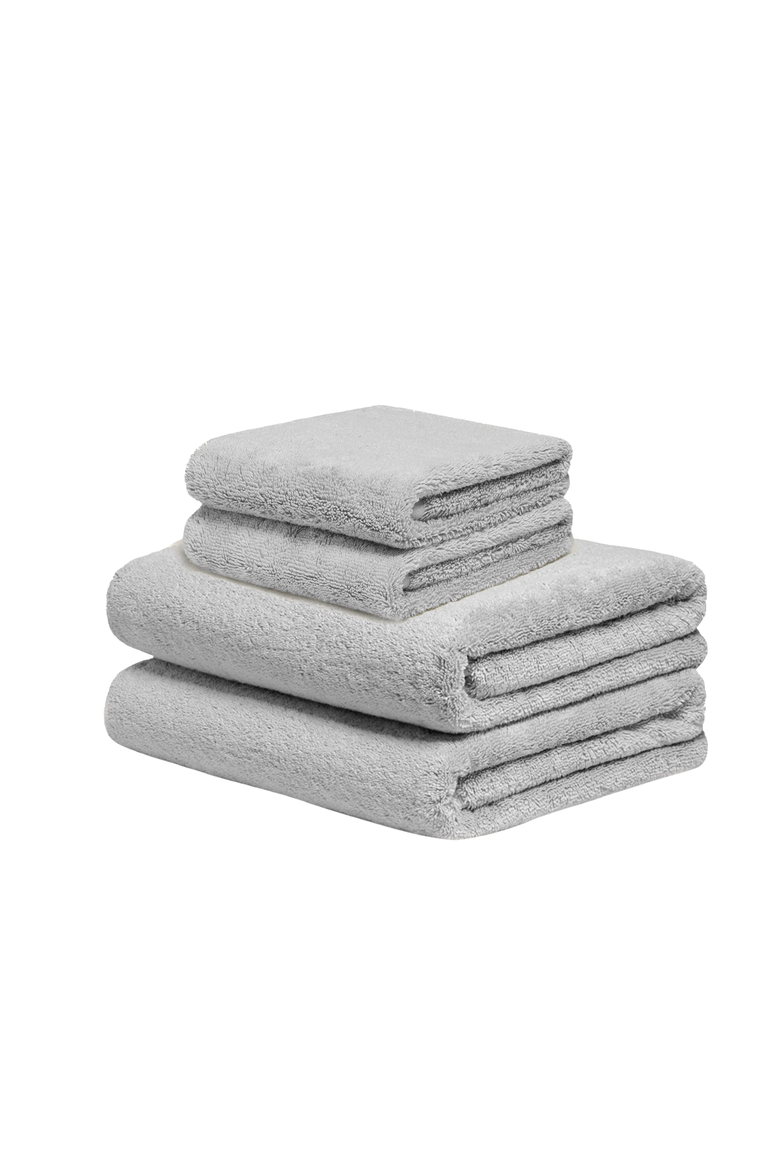 Serene Ultraplush Collection Bath Essentials- 2 Bath Towels and 2 Hand Towels, Main, color, Light Gray