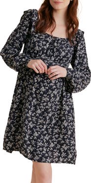 A PEA IN THE POD Floral Long Sleeve Maternity Dress
