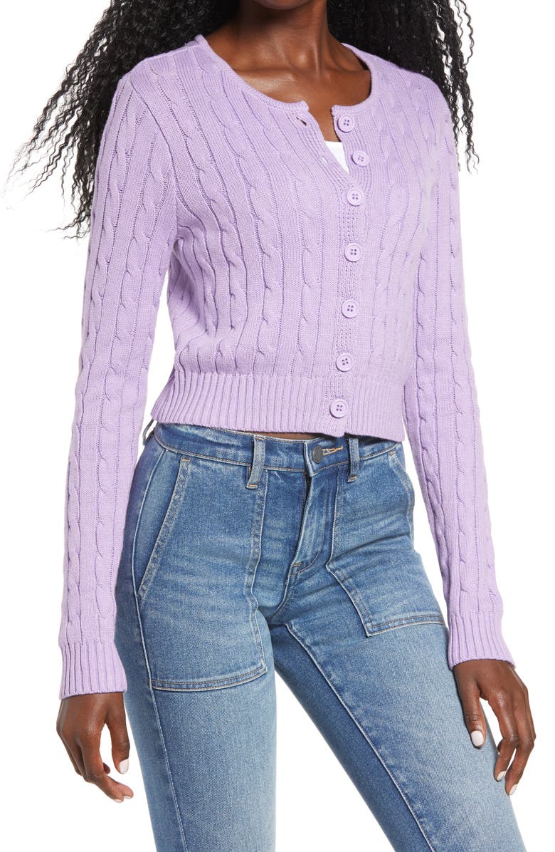 Ten Sixty Sherman Crop Cable Cardigan, Alternate, color, 