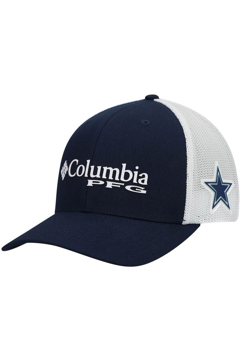 Men's Columbia Navy/Gray Dallas Cowboys PFG Flex Hat, Main, color, Navy