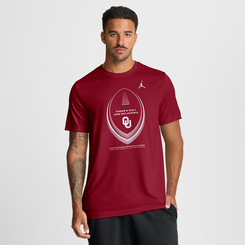 Men's Jordan Brand Crimson Oklahoma Sooners Primetime Legend Football Icon Dri-FIT T-Shirt