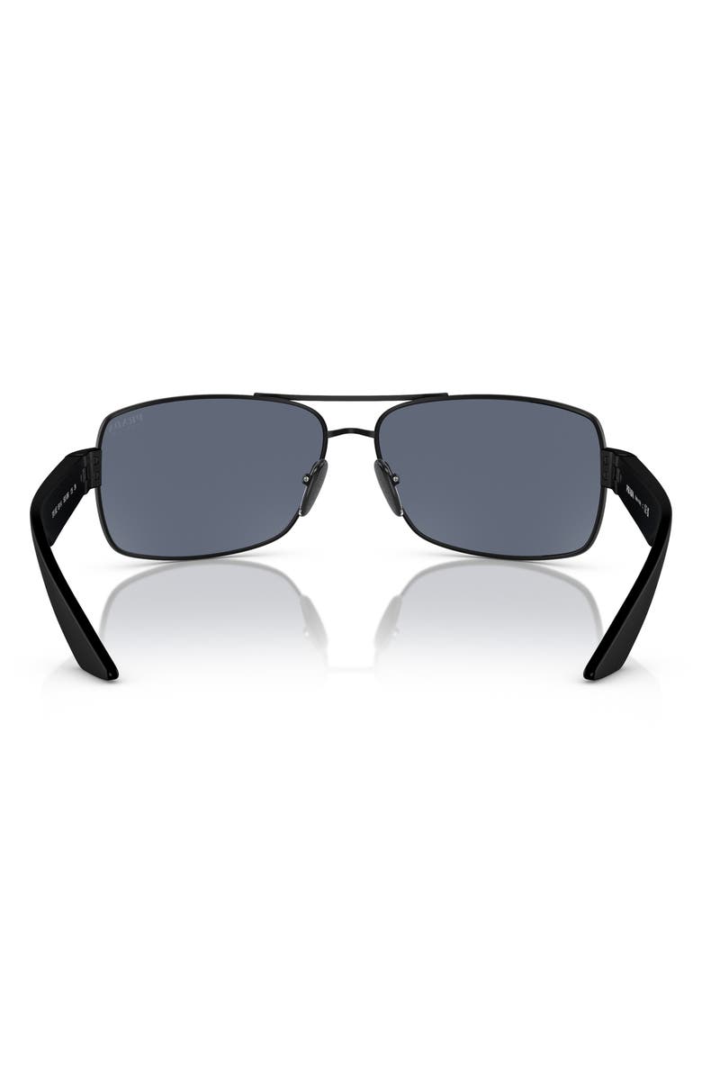 Prada Linea Rossa 65mm Oversized Pillow Sunglasses, Alternate, color, Matte Black