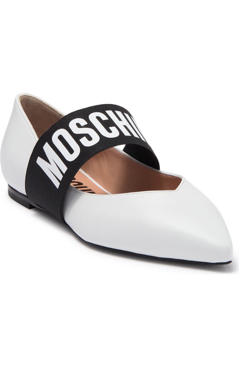 Moschino Pointed Toe Mary Jane Flat, Main, color,