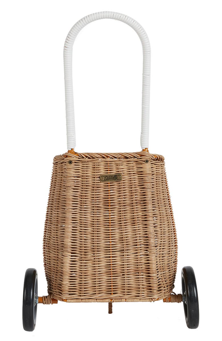 Olli Ella Luggy Wheeled Rattan Basket, Alternate, color,