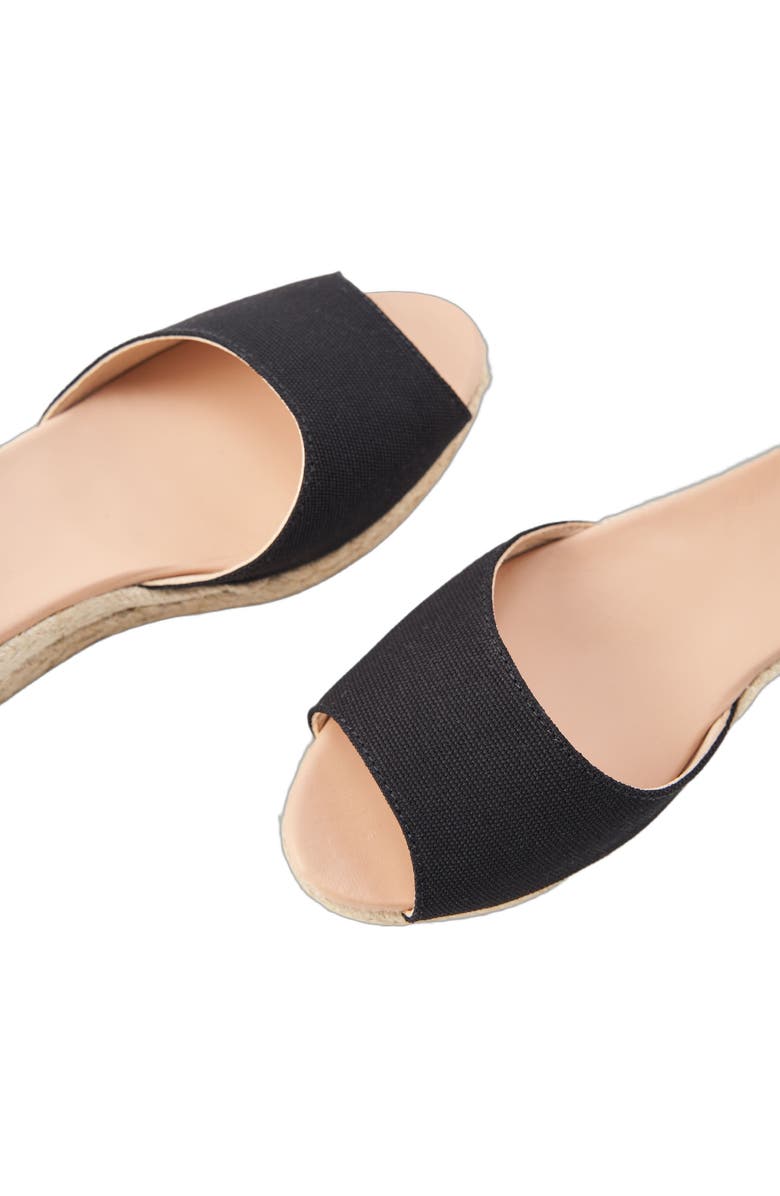 VISCATA Cavall Canvas Espadrille Sandal Wedges, Alternate, color, Black
