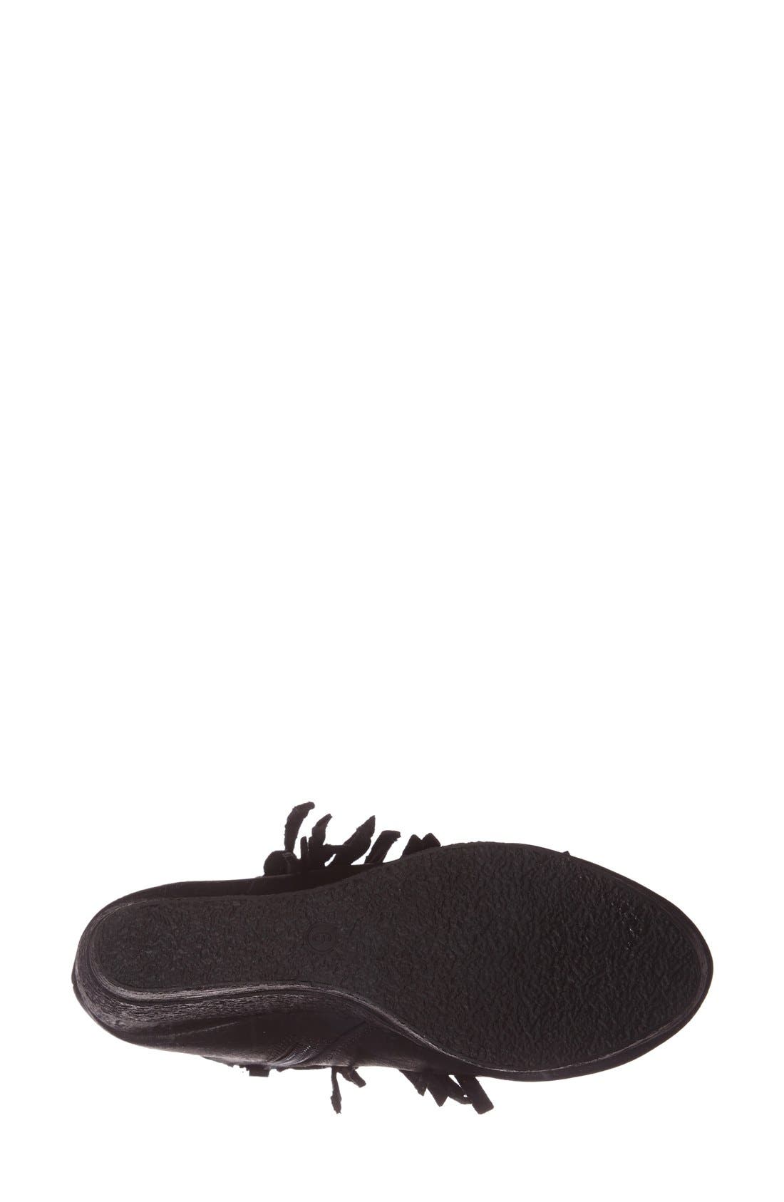 'Zepp' Fringe Bootie, Alternate, color, BLACK