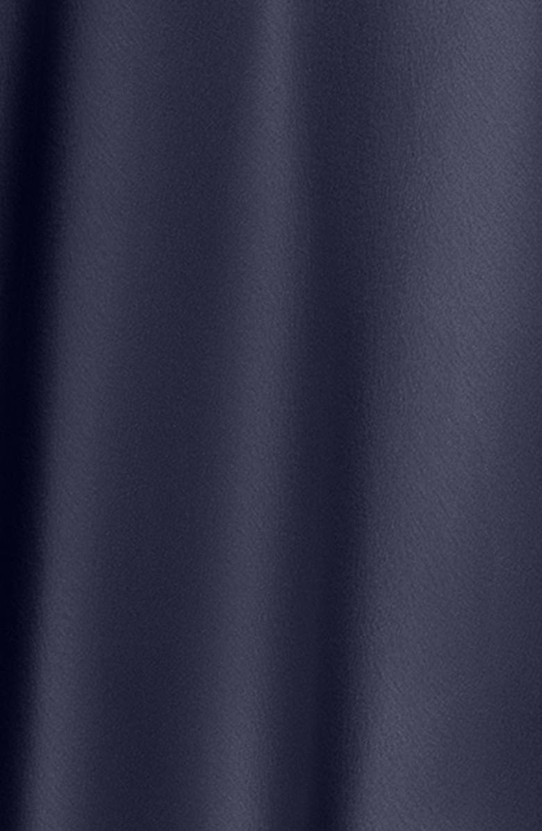 Xscape Evenings Satin Gown with Chiffon Overlay, Alternate, color, Navy