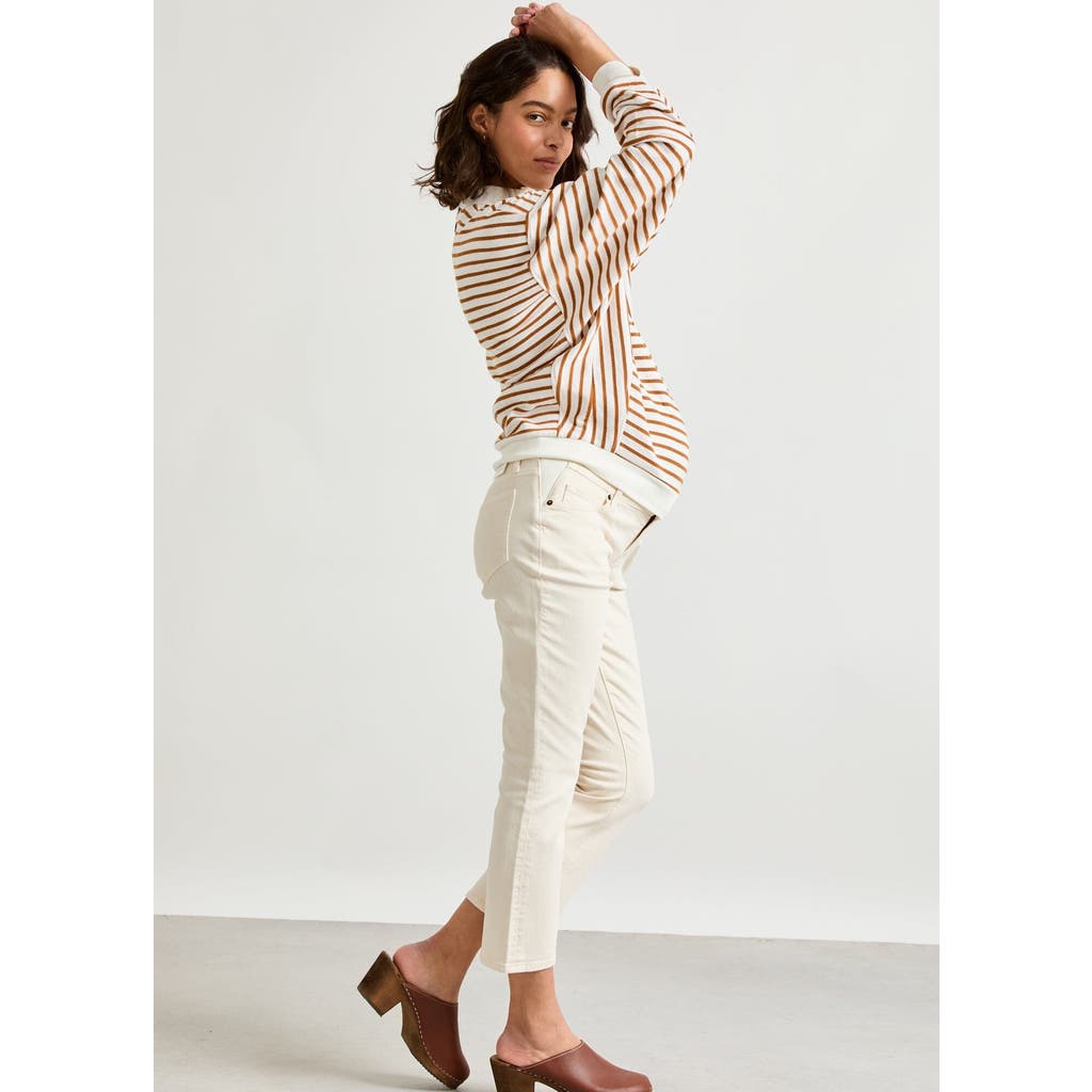 Hatch Collection The Crop Maternity Jean In White