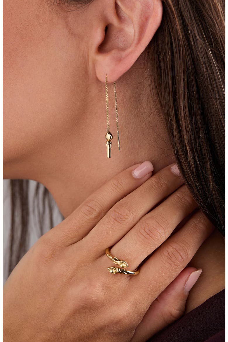 Harry Potter Great Hall Candle Threader Earrings, Alternate, color, Gold
