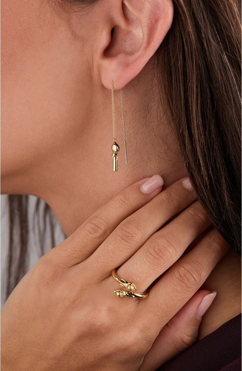 Alex and Ani Harry Potter Great Hall Candle Threader Earrings, Alternate, color, Gold