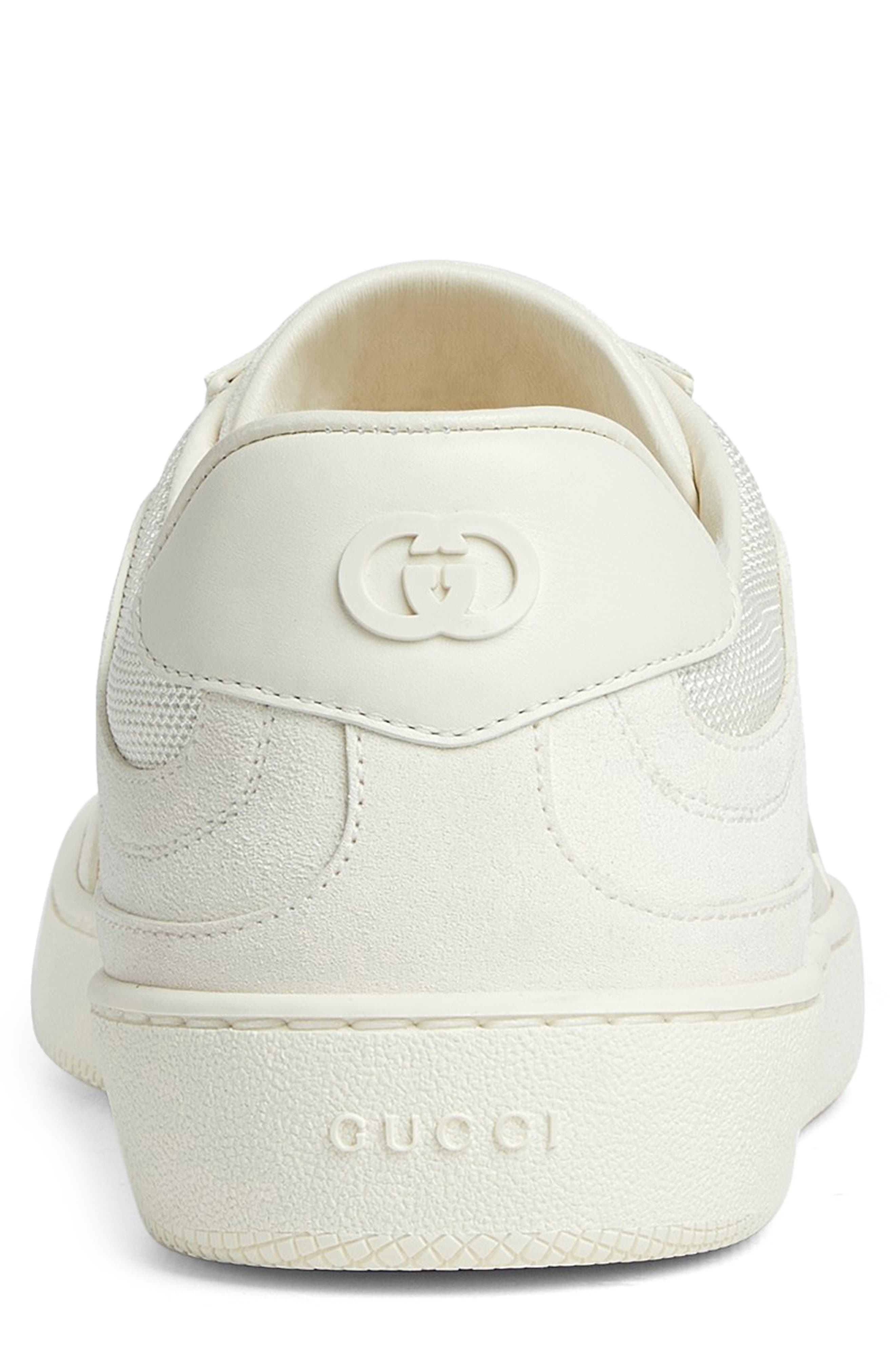 Gucci Interlocking-G Sneaker, Alternate, color, White Suede