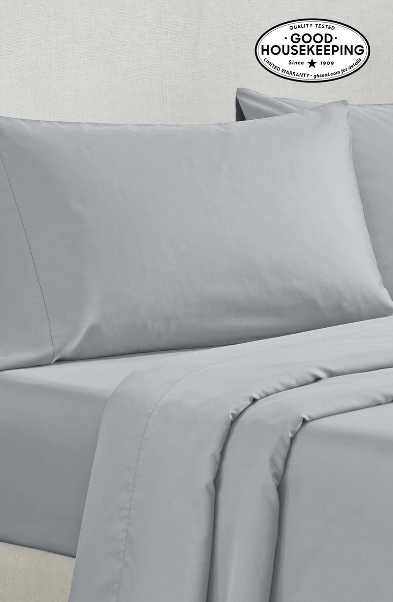 CALIFORNIA DESIGN DEN Grand Indulgence 1000 Thread Count 100% Cotton Sateen Sheet Set, Alternate, color, Light Grey
