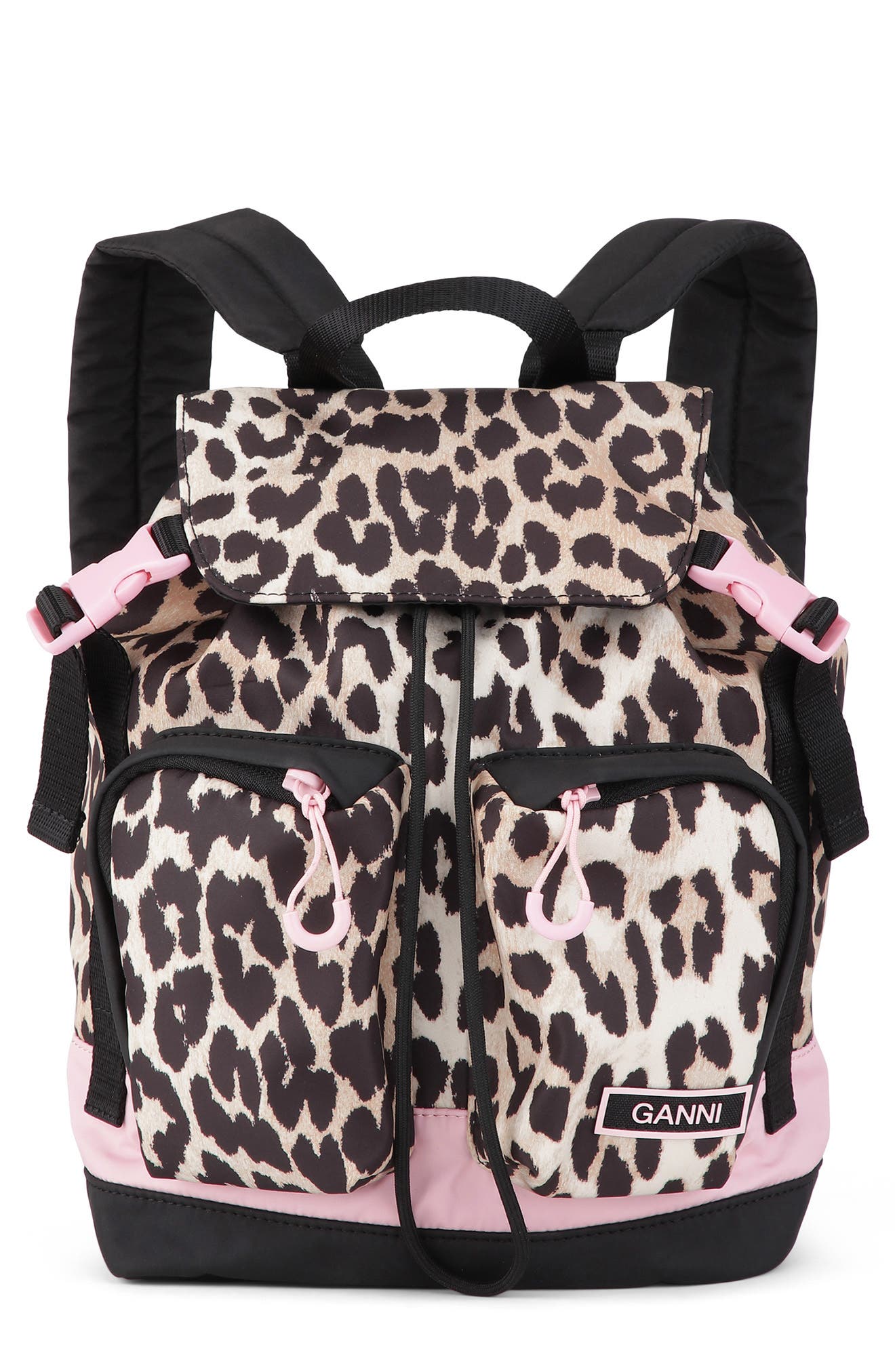 Ganni Small Recycled Polyester Tech Backpack, Main, color, 