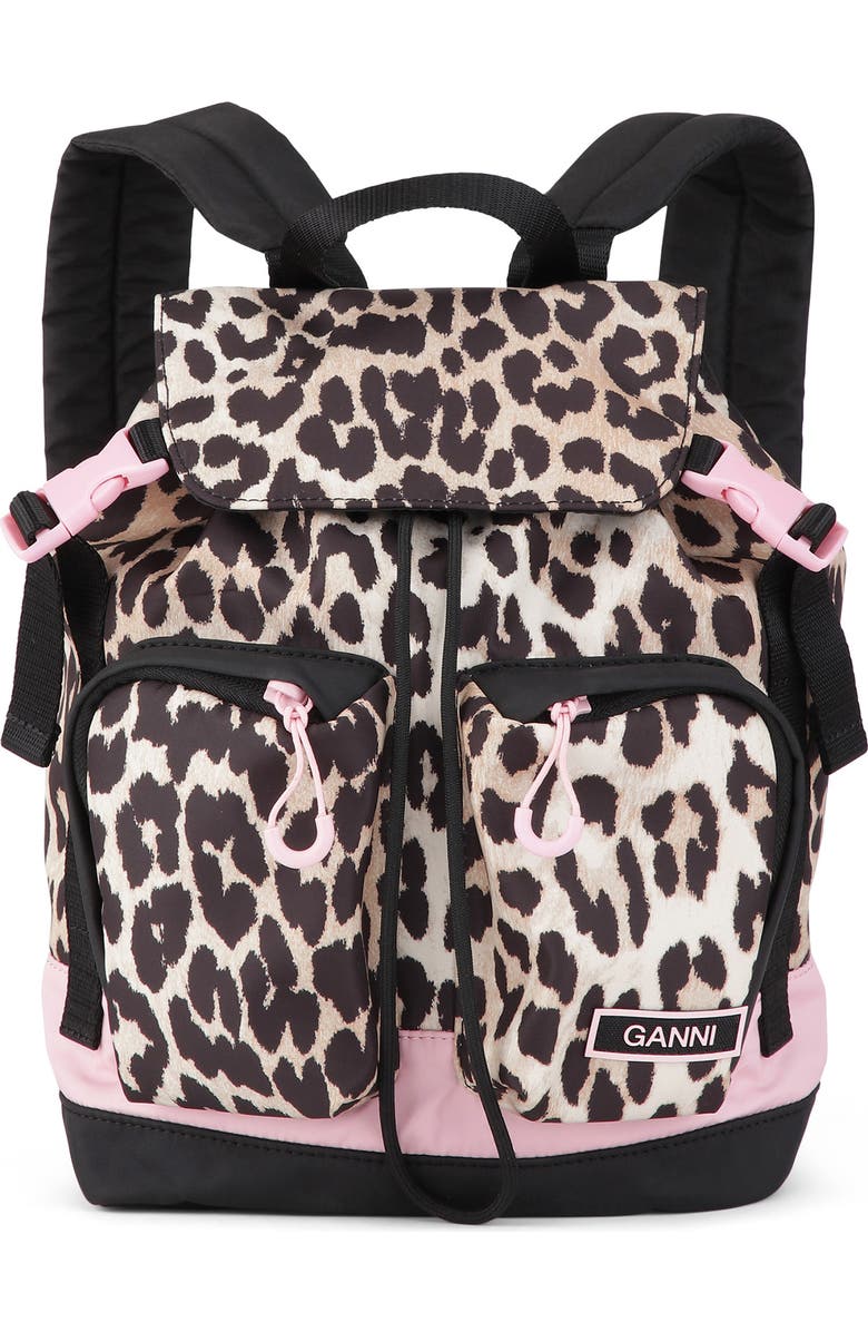 Ganni Small Recycled Polyester Tech Backpack, Main, color,