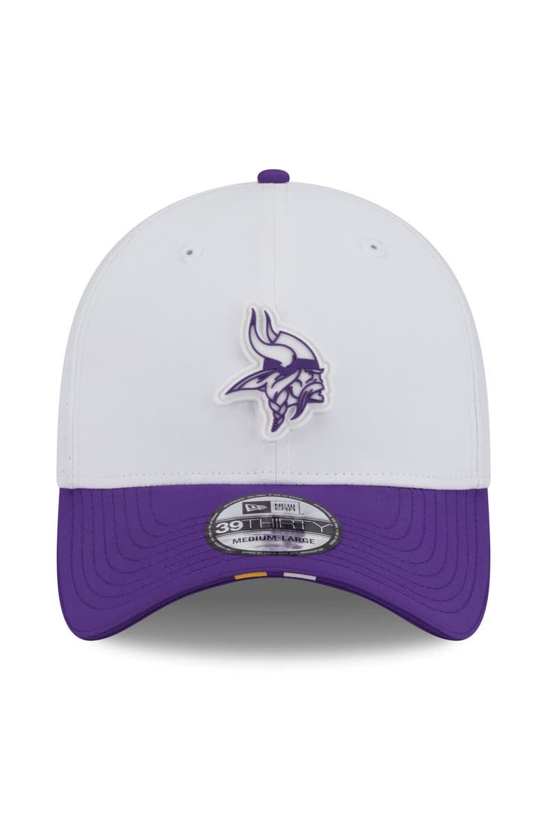 Men's New Era  White/Purple Minnesota Vikings 2025 NFL Training Camp 39THIRTY Flex Hat, Alternate, color, White