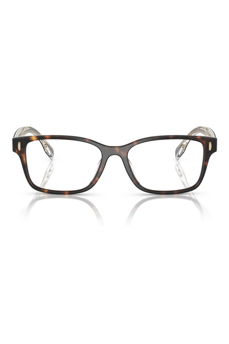49mm Rectangular Optical Glasses, Main, color, DARK TORT