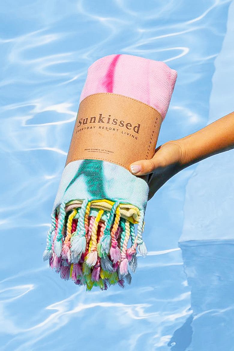 Sand Free Beach Towel - Tie Dye, Alternate, color, Tel Aviv Rainbow