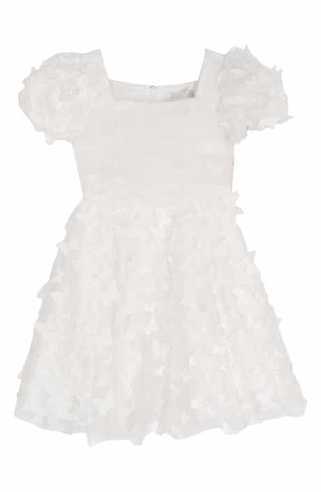 Rare Editions Kids' Ruched Bodice 3D Butterfly Party Dress