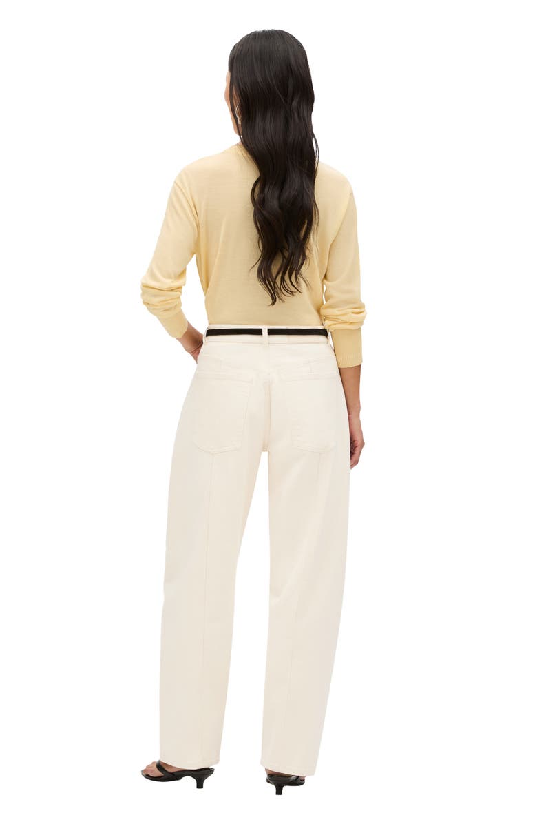 Another Tomorrow Denim Curved Pant, Alternate, color, Ecru