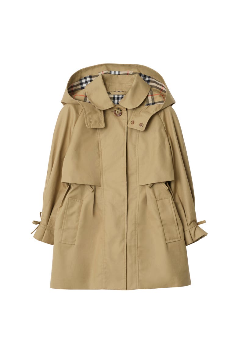 Cotton Hooded Trench Coat, Main, color, Sand beige